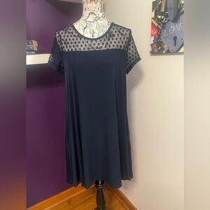 7 for $30 Nina Leonard Navy Short Sleeve Dress